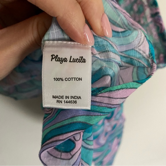 NEW Playa Lucila Printed Halter Cut Out Top Medium - Picture 10 of 10